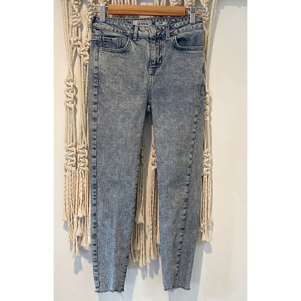 New Look Petite Jenna Skinny Jeans SZ 4 Sun Washed Raw Hem Capsule Wardrobe